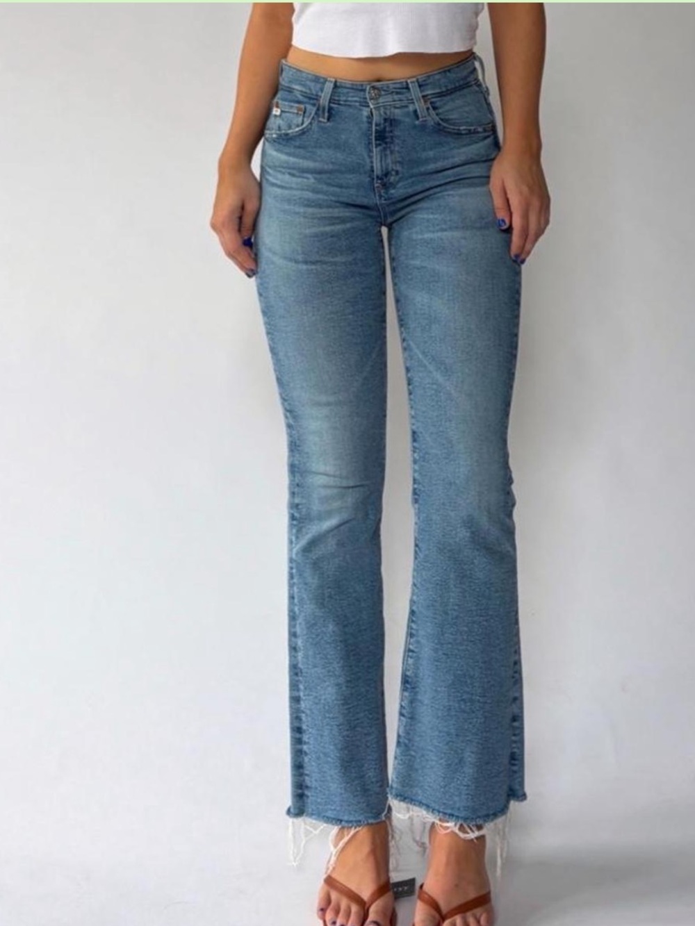 AG Denim Farrah Boot Light Blue Wash Flared Jeans